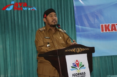 Bupati Sumenep DR. H. Achmad Fauzi Wongsojudo, SH, MH Saat Memberikan Sambutan Pada Kegiatan Pelantikan Igornas Jatim di Kantor Sekretariat TP PKK Kabupaten Sumenep, Senin (08/01/2024).