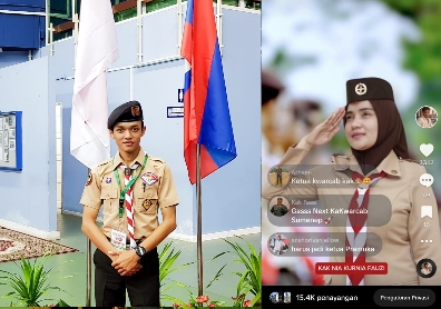 Foto Nia Kurnia Fauzi dan Ketua DKC Pramuka Sumenep di Akun Tiktok atas nama @romliparse
