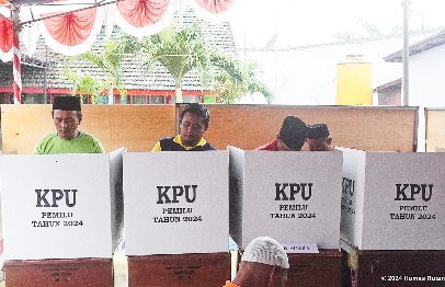 Suasana Pencoblosan Pada Pemilu 2024 Di Rutan Kelas IIB Sumenep, Rabu (14/02/2024)