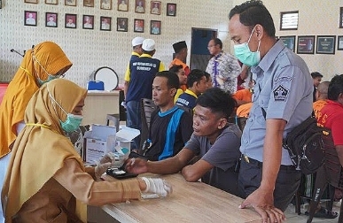 Suasana Kegiatan Skrining HIV Dilakukan Rutan Bekerja Sama Dengan Puskesmas Sumenep, Rabu (07/03/2024)