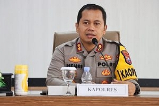 Kapolres Sumenep AKBP Henri Noveri Santoso, SH, SIK, MM Saat Memberikan Sambutan Pada Pertemuan Rutin PP Polri Sumenep, Rabu (07/02/2024)
