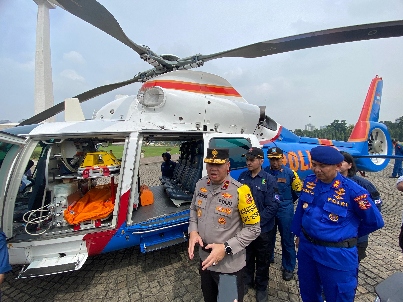 Polri Kerahkan 2 Helikpoter Jadi Ambulans Udara saat Arus Mudik dan Balik Lebaran, Rabu (03/02/2024)