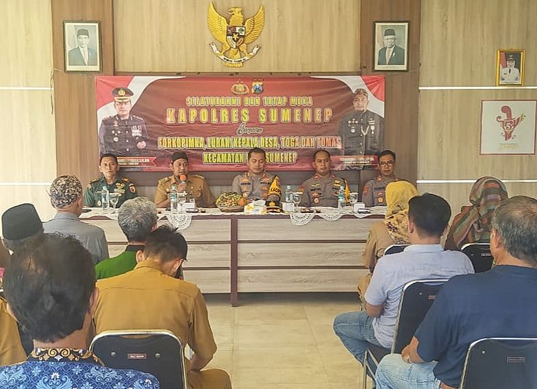 Suasana Kapolres Sumenep Saat Bersilaturahmi di Kantor Kecamatan Kota Sumenep, Senin (20/05/2024