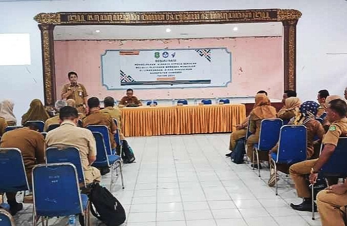 Suasana Sosialisasi Penilaian Kinerja Kepala Sekolah di Lingkungan Disdik Sumenep di Gedung Ki Hajar Dewantara, Senin (27/05/2024)