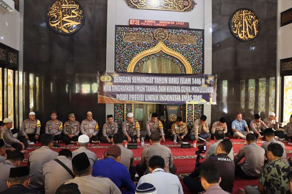 Suasana Binrohtal Peringatan Tahun Baru Islam Yang Digelar Polres Sumenep, Kamis (18/07/2024)