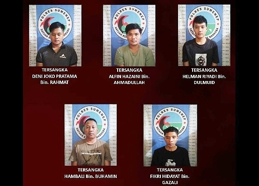 Kelima Pelaku Penyalahgunaan Narkoba Yang Berhasil Ditangkap Satresnarkoba Polres Sumenep