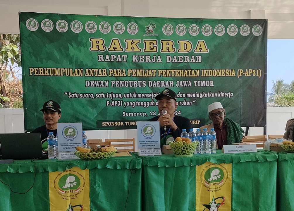 Ketua DPD PAP31 Jawa Timur, MS. Arifin Saat Membuka Rakerda PAP31 ke1 di Pendopo Banyu Urip Pasongsongan Kabupaten Sumenep, Ahad (28/01/2024)