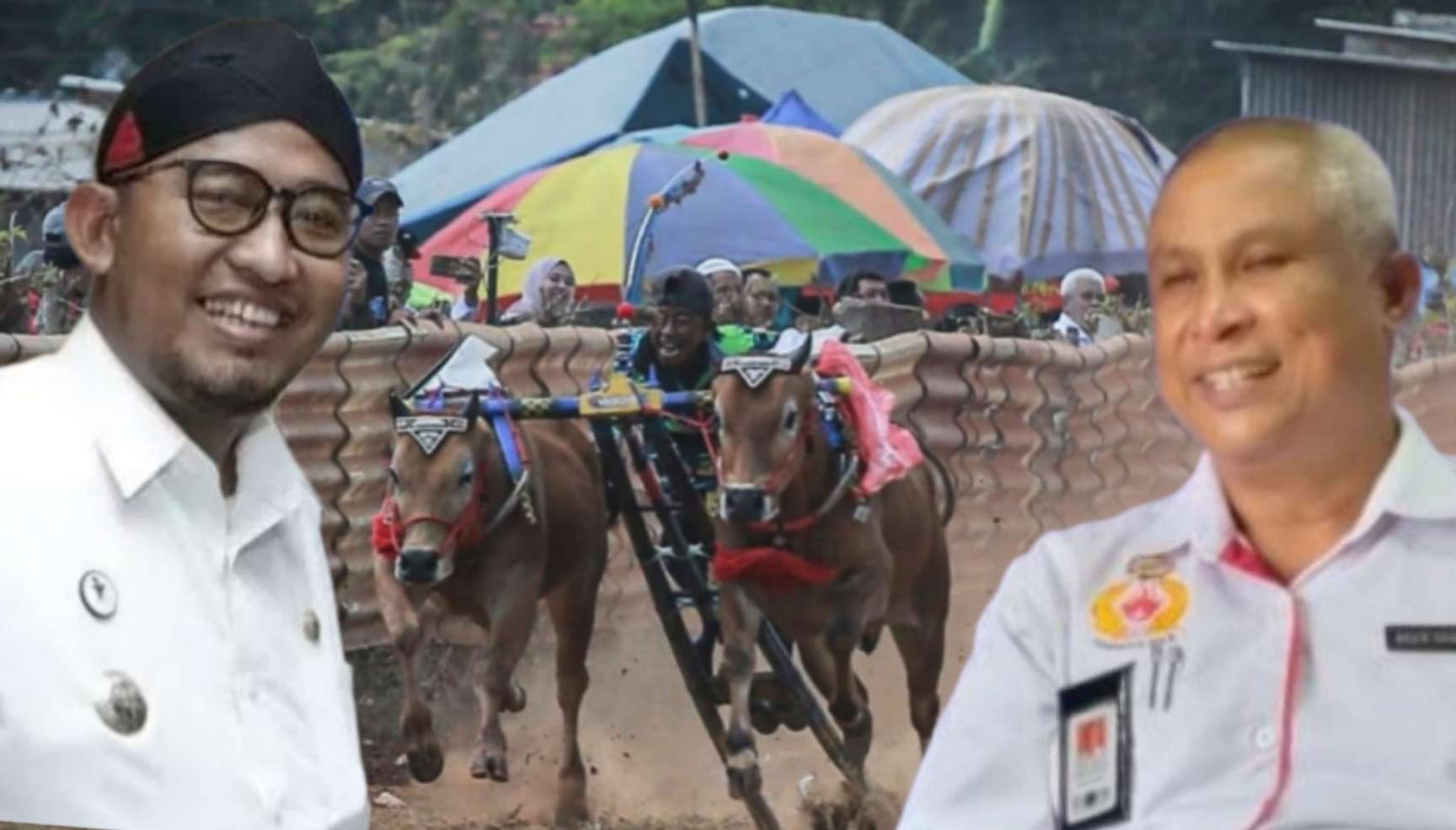 Bupati Sumenep Dr. H
 Achmad Fauzi Wongsojudo, SH, MH, Lomba Kerapan Sapi, Kadisbudporapar Moh.. Iksan SPd, MT 