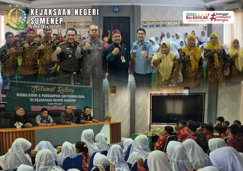 Beri Edukasi dan Literasi Hukum, Siswa-Siswi SDN Romben Rana Kunjungi Kejari Sumenep