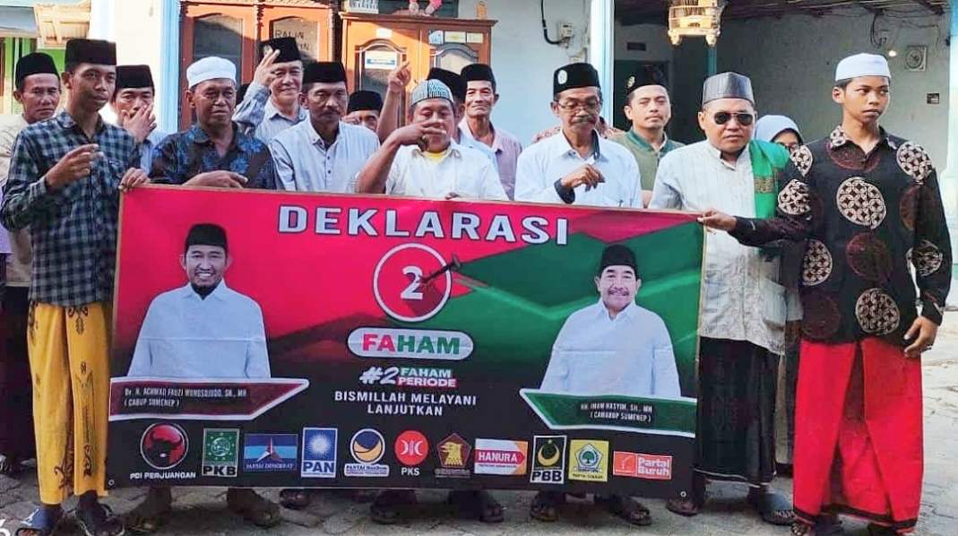 Ikrar Deklarasi Tomas dan Pengurus PAC PKB Kecamatan Ganding Siap Menangkan Paslon FAHAM 