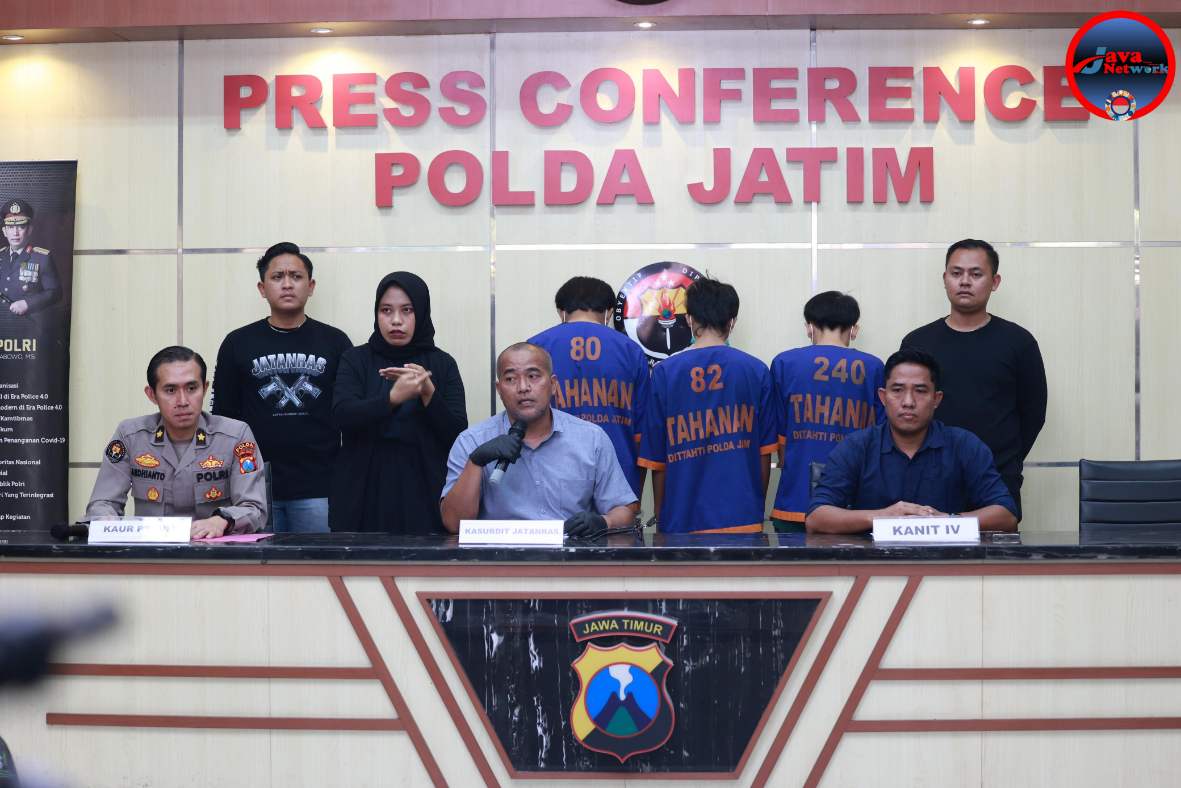 Subdit Jatanras Ditreskrimum Polda Jatim Amankan Tiga Remaja Komplotan Begal