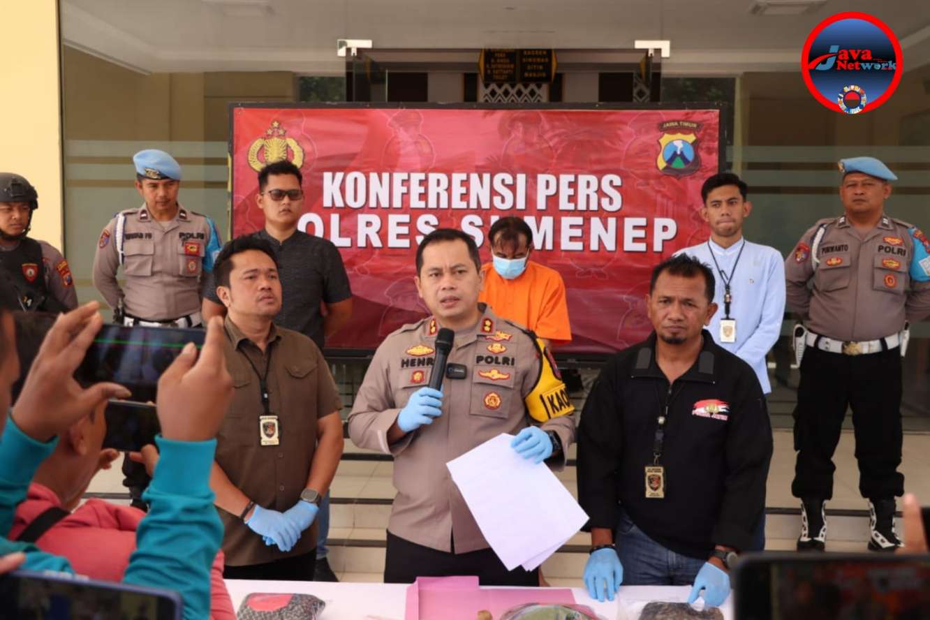 Kapolres Sumenep AKBP Henri Noveri Santoso, SH, SIK, MM Didampingi Kasat Reskrim dan Kanit Pidum Satreskrim Polres Sumenep IPDA Syirat SH