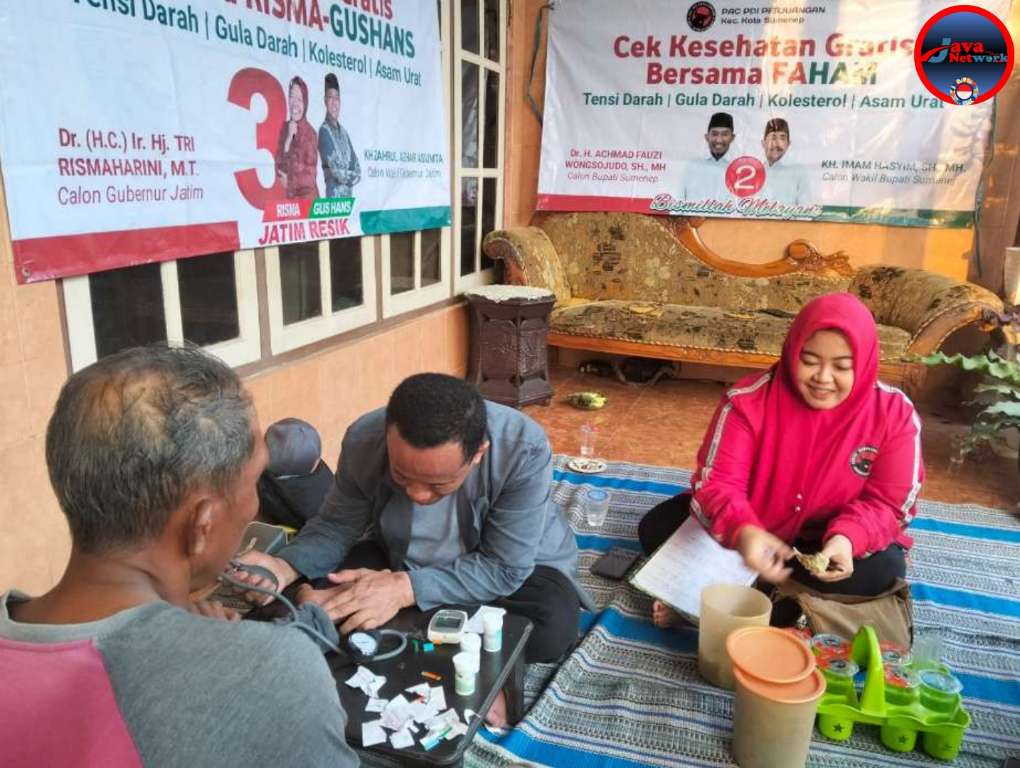Cek Kesehatan Gratis Sasar Warga Bangkal, Ketua PAC PDI-P Kota Paparkan Visi Misi Paslon Risma Gus Han dan FAHAM