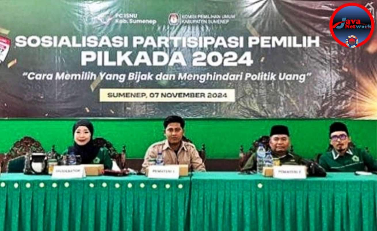 Suasana Sosialisasi KPU dan PC ISNU Sumenep Kepada Pemilih Pemula di Aula Ikhlas Kantor Kemenag Sumenep, Kamis (07/11/2024)
