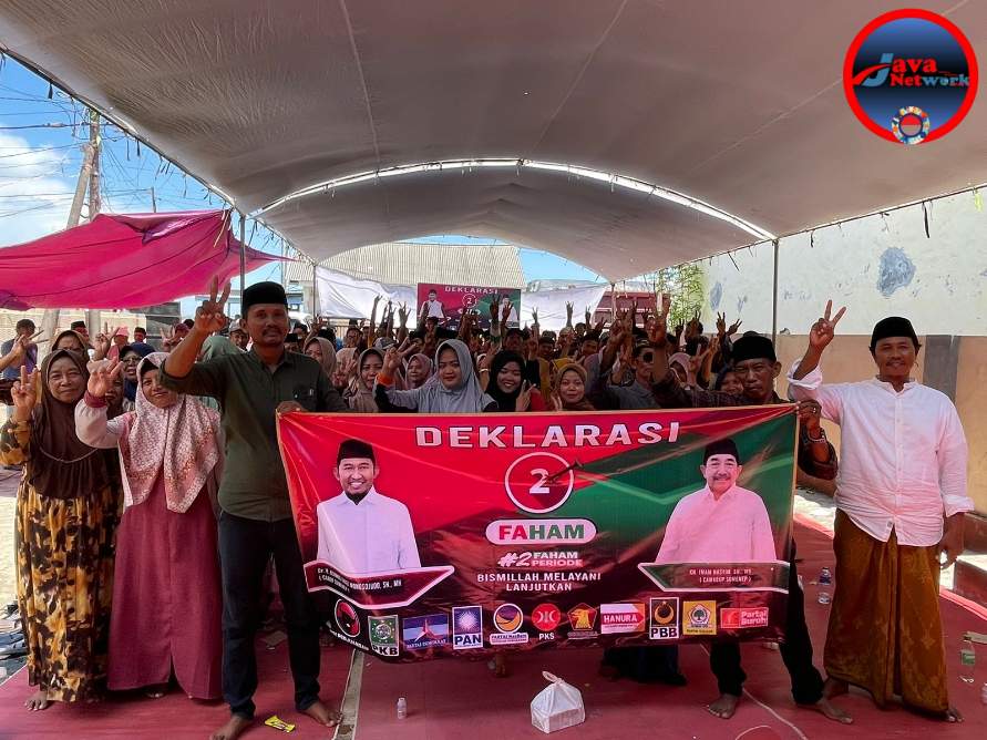 Masyarakat Desa Pinggirpapas Saat Deklarasi Paslon FAHAM Pilkada Sumenep 2024