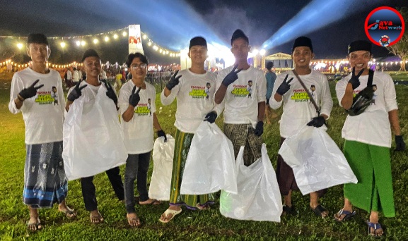 Gercep Tim Semut Bersihkan Sampah Pasca Pasongsongan Bersholawat Paslon FAHAM Diapresiasi Masyarakat