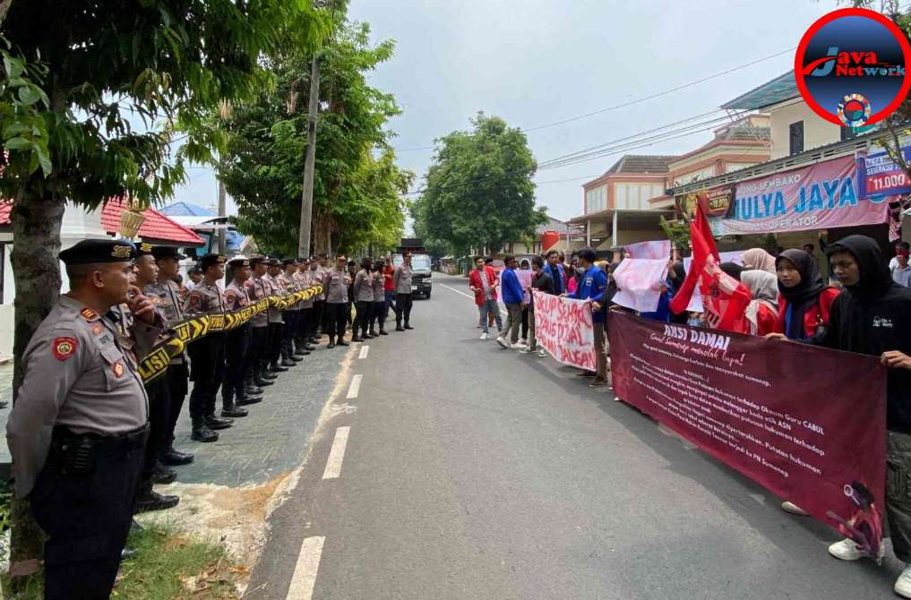 Polres Sumenep Giat Pengamanan Aksi Demo GMNI ke Kantor Pengadilan Negeri
