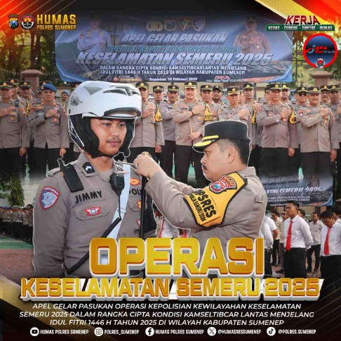Pamflet Polres Sumenep Gelar Apel Operasi Keselamatan Semeru 2025