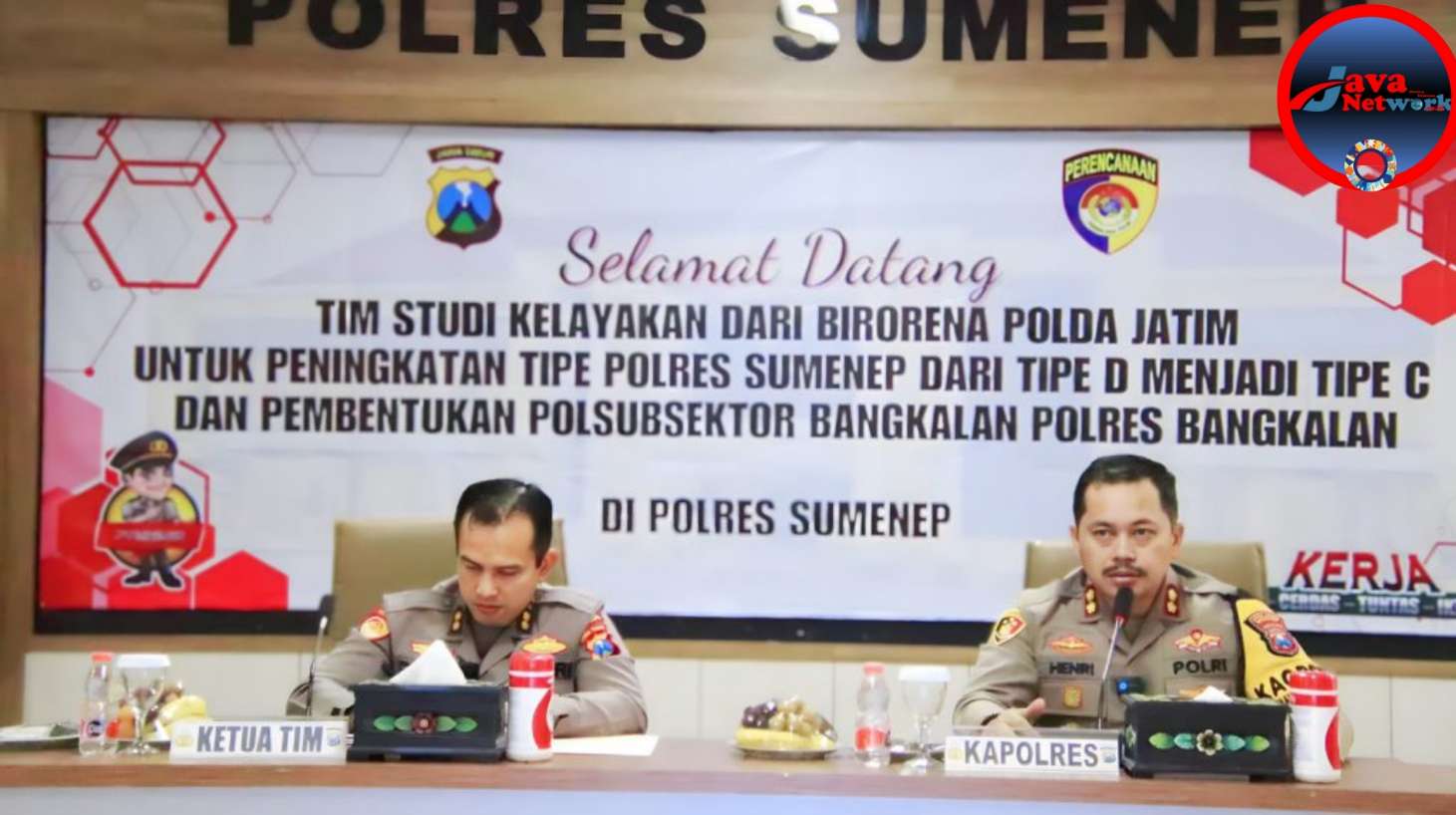 Kapolres Sumenep ABKP Henri Noveri Santoso Bersama Kabag Rorena Polda Jatim AKBP Edo Satya Kentriko