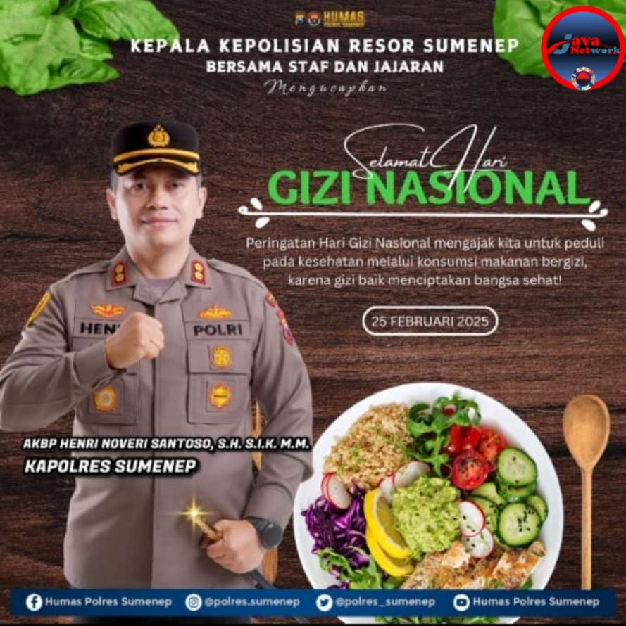 Polres Sumenep Ajak Masyarakat Peduli Kesehatan di Hari Gizi Nasional 2025