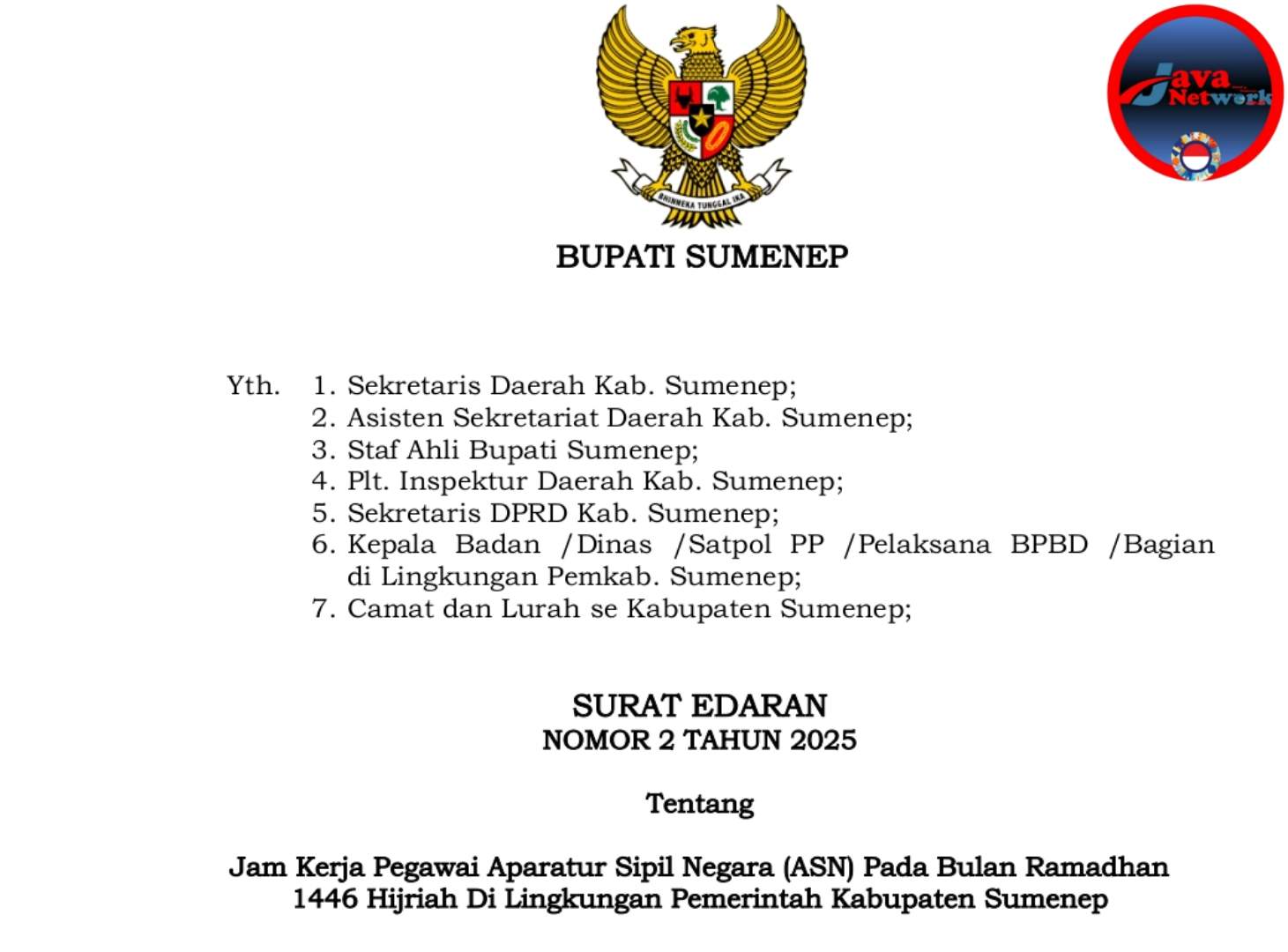 Pemkab Sumenep Sesuaikan Jam Kerja ASN Selama Ramadhan, Layanan Publik Tetap Prima
