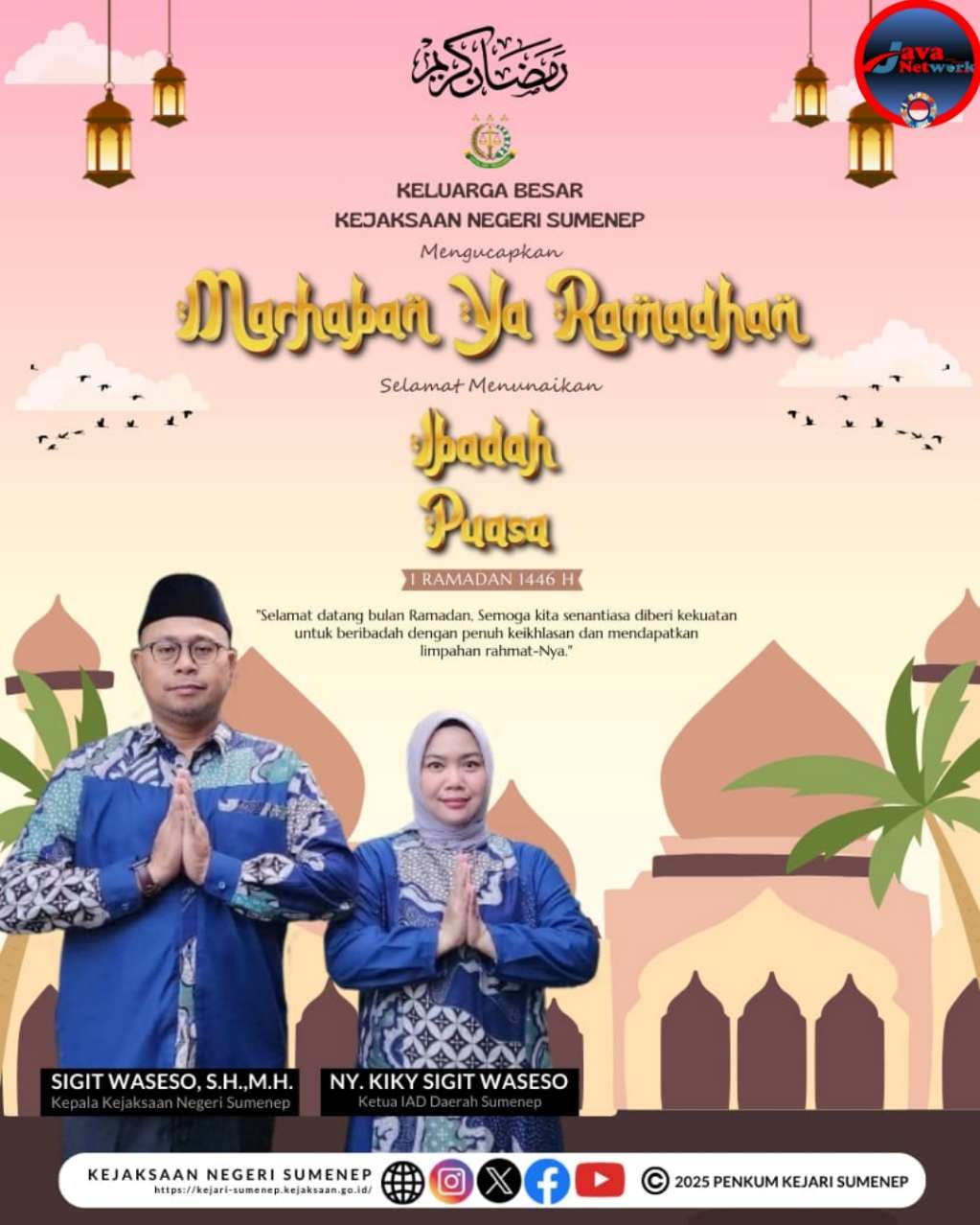 Pamflet Ucapan Selamat Menunaikan Ibadah Puasa 1446 Hijriah Kajari Sumenep 