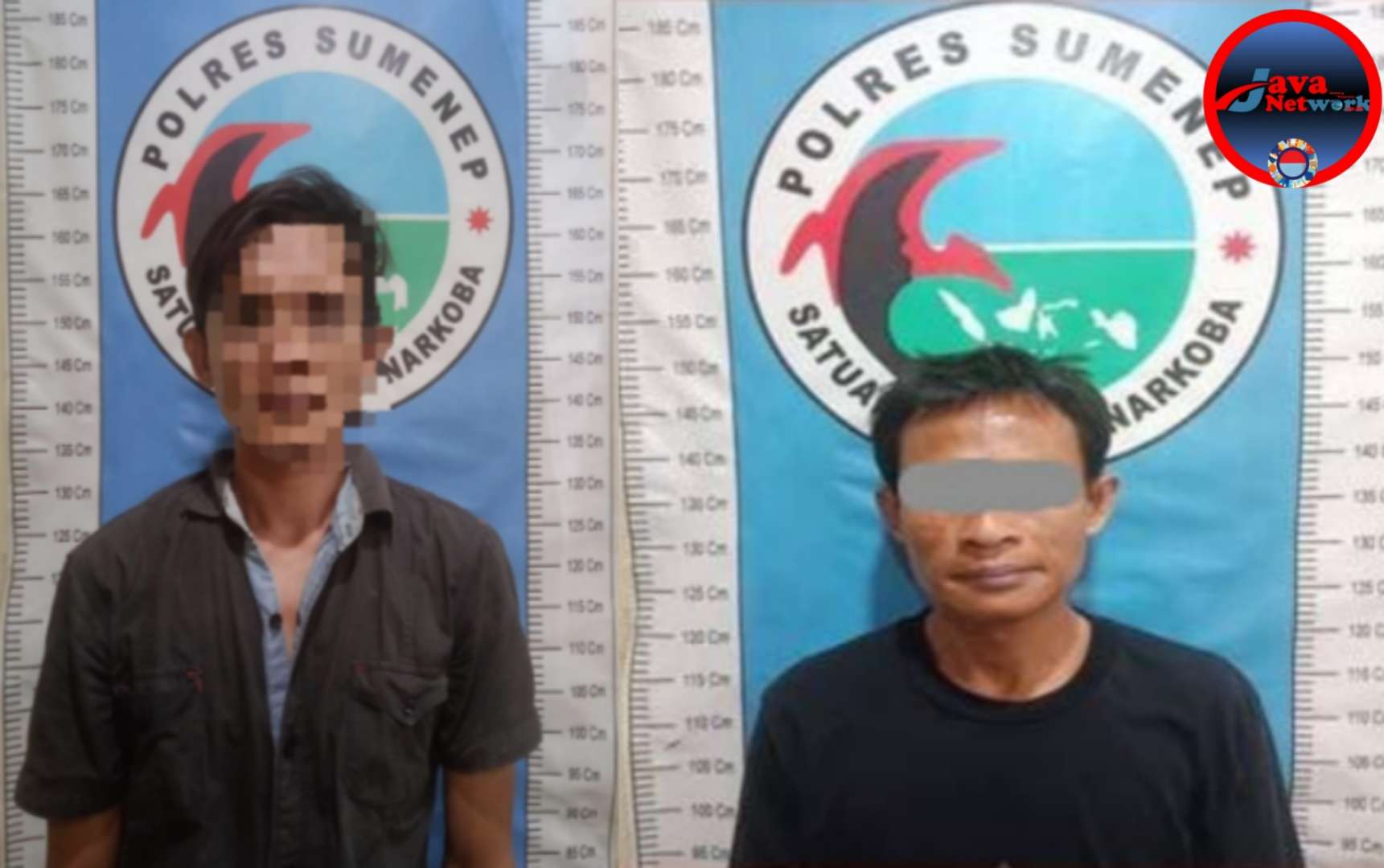 Pelaku FI (38) Warga Desa Kertasada Kalianget dan Pelaku AS (41) Warga Dusun Saluran Air Desa Pamolokan Kecamatan Kota Sumenep Yang Berhasil Diamankan Satresnarkoba Polres Sumenep 