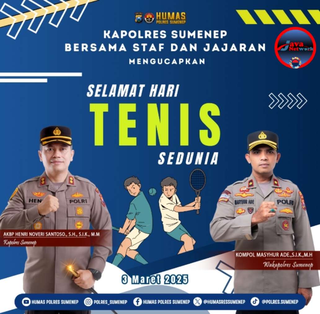 Semangat Tenis Sedunia: Polres Sumenep Gaungkan Sportivitas dan Sinergi untuk Negeri