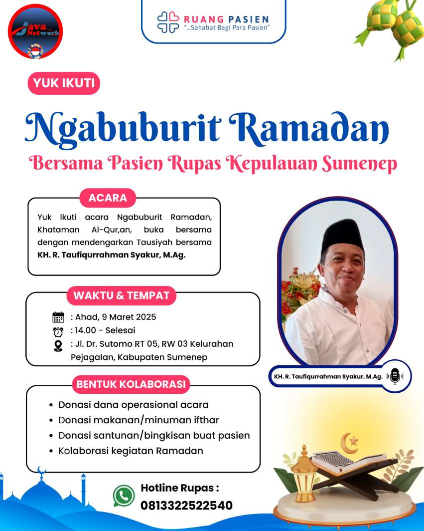 Pamflet Ngabuburit Ramadan Bersama Pasien RUPAS Sumenep: Menebar Cinta, Menghadirkan Kepedulian