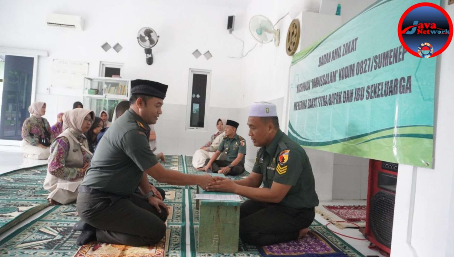 Jelang Idul Fitri, Prajurit Kodim 0827/Sumenep Tunaikan Zakat Fitrah
