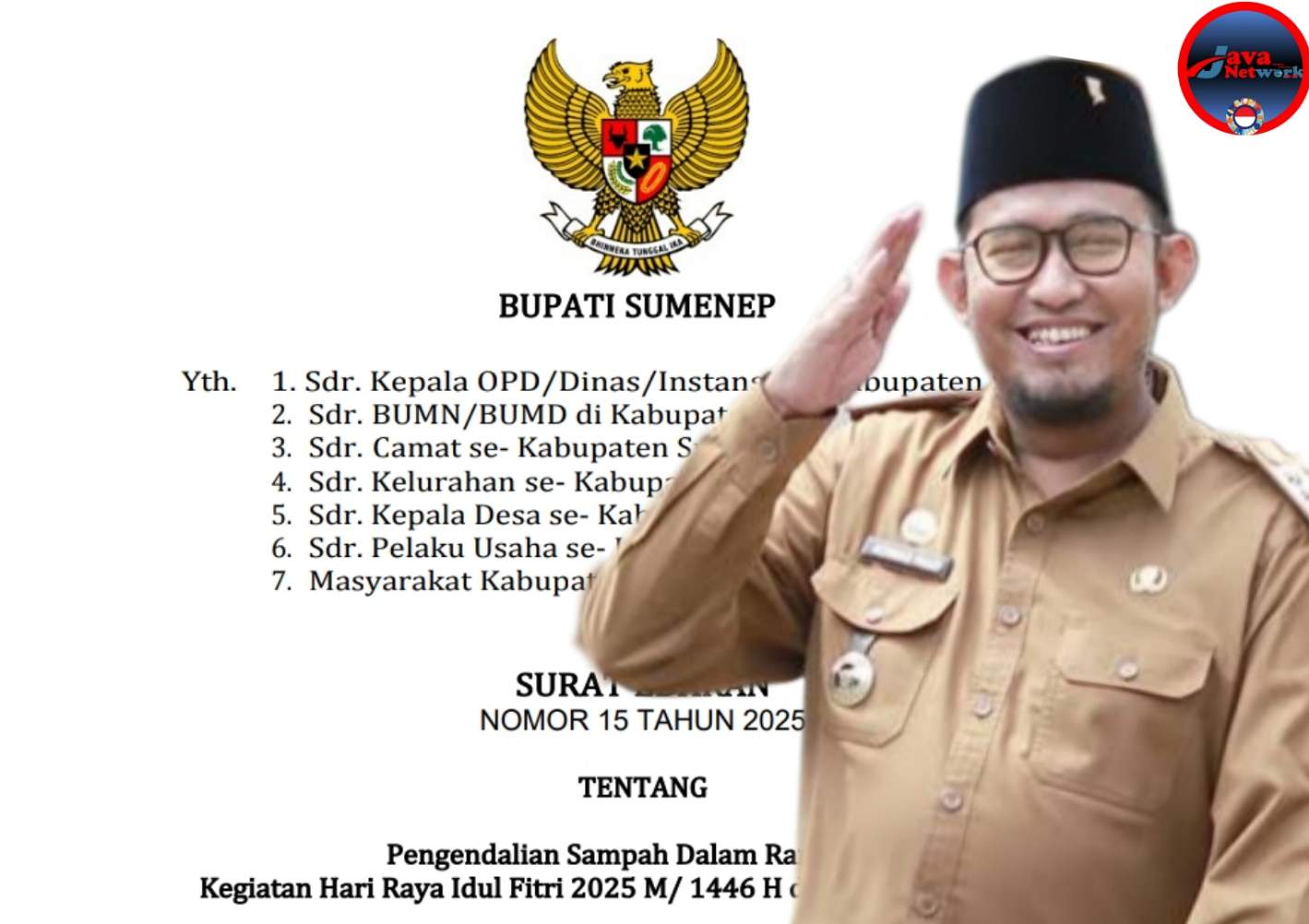 Bupati Sumenep Achmad Fauzi Wongsojudo Mengeluarkan SE Minim Sampah di Perayaan Lebaran Tahun 2025