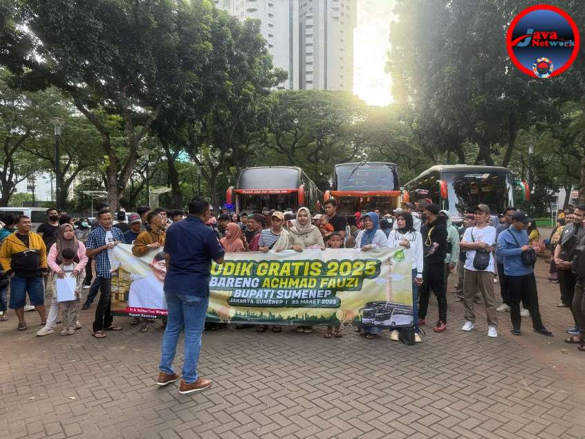 Mudik Gratis Bupati Fauzi: 280 Perantau Dilepas dari Jakarta, Pulang Kampung dengan Aman dan Nyaman Dilepas TA Supriyadi Atas Nama Bupati Sumenep Achmad Fauzi Wongsojudo 