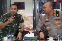 Dandim Letkol Inf Yoyok Wahyudi SIP MHan Saat Menerima Kunjungan Kapolres Sumenep AKBP Rivanda di Makodim, Rabu (16/04/2025)