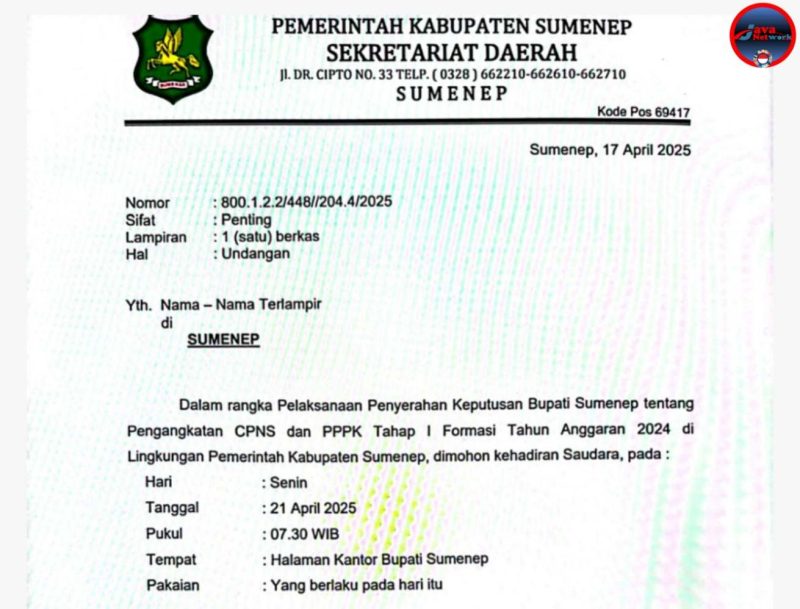 Sah Jadi Abdi Negara: Sumenep akan Gelar Penyerahan SK CPNS dan PPPK Formasi 2024