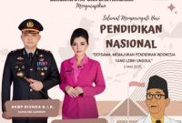 Pamflet Ucapan Kapolres dan Ibu Ketua Bhayangkari Polres Di Hari Pendidikan Nasional 2025