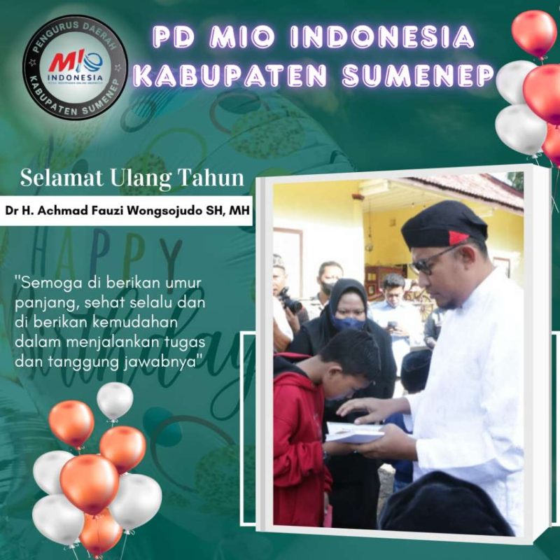 Pamflet Ucapan PD MIO Sumenep Untuk Bupati Sumenep Achmad Fauzi Wongsojudo di usianya yang ke-46 Tahun