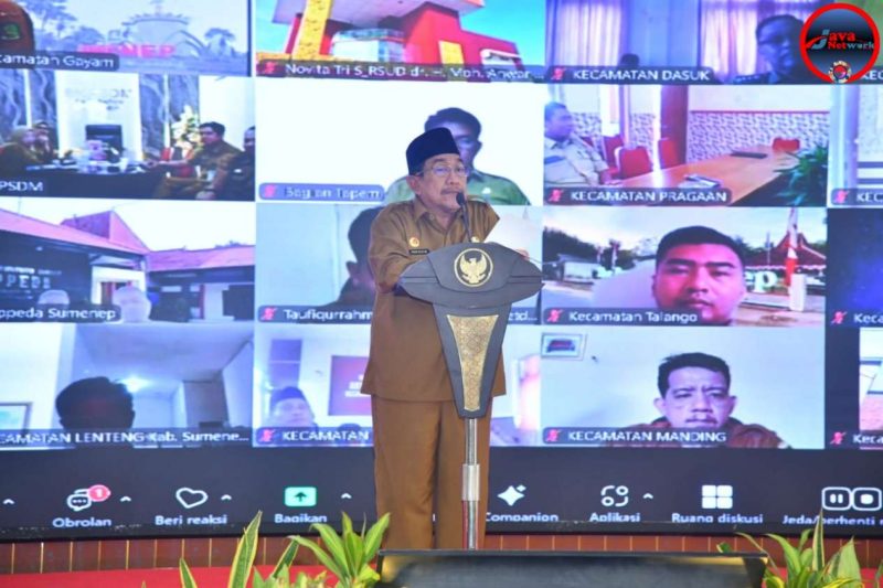 Wakil Bupati Sumenep KH. Imam Hasyim Saat Memberikan Sambutan Pada Acara Pembukaan Musrenbang RPJMD Sumenep di Pendopo Agung Keraton Sumenep, Selasa (06/05/2025)