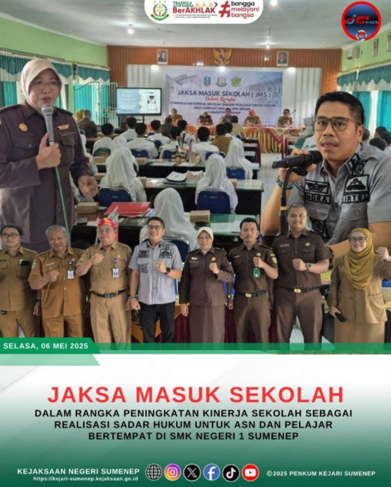 Kolaborasi Bersama Kejari Sumenep dan Cabang Dinas Pendidikan Jatim, Gelar JMS Perdana di SMKN 1