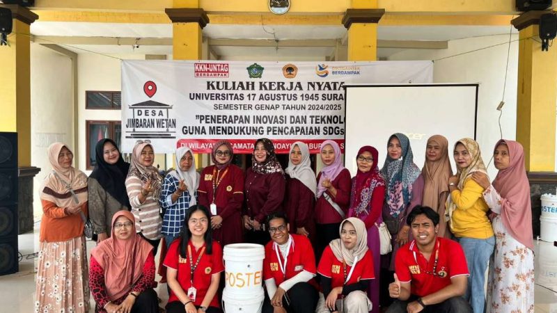 Mahasiswa UNTAG Surabaya Ajak Warga Jimbaran Wetan Mandiri Kelola Sampah Organik Lewat Komposter