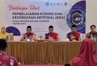 Kabid GTK Disdik Sumenep Akhmad Fairuzi Bersama Jajaran di Acara Bimtek Koding dan Al di Hotel Azmi Kelurahan Pajagalan, Sabtu (14/06/2025)