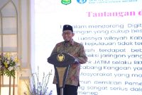 Bupati Sumenep Achmad Fauzi Wongsojudo Saat Memberikan Sambutan di Acara High Level Meeting Tim Percepatan Dan Perluasan Digitalisasi Daerah TP2DD di Pendopo Agung Keraton Sumenep, Kamis (19/06/2025)