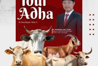 Pamflet Ucapan Selamat Hari Raya Idul Adha 1446 H dari Ketua Fraksi PDI-P DPRD Sumenep H. Hosnan Abrori