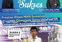 Dari Madrasah Menuju Panggung Nasional: Siswa MAN Sumenep Sabet Juara 2 Nasional Olimpiade Sains