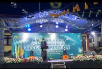 Kiai Syaiful Rizal Saat Membuka Al Amin Fest Competition 2025 di Didesa Rajun Pasongsongan, Minggu (06/07/2025) malam.