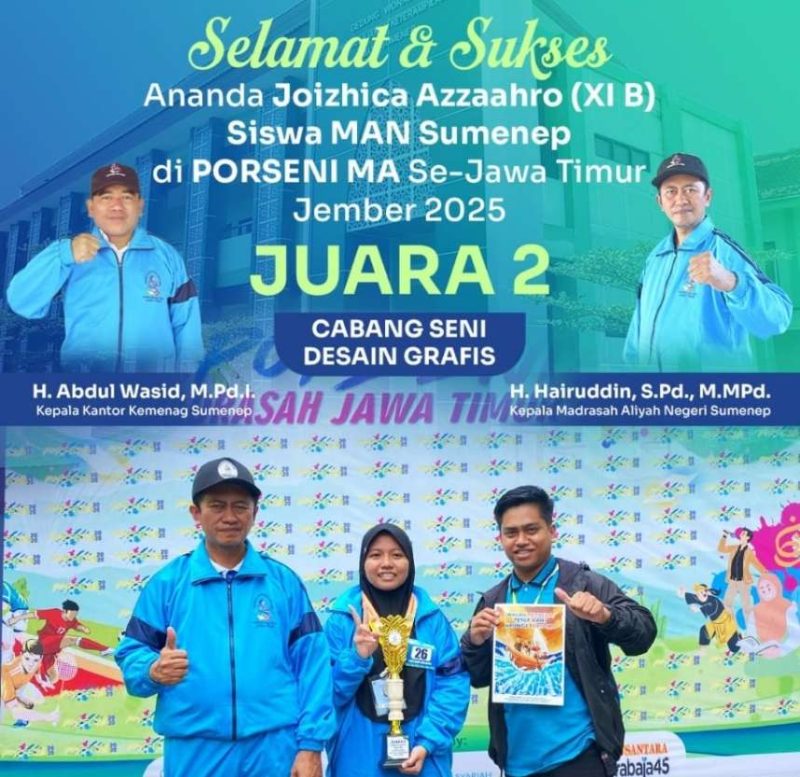Angkat Isu Anti Bullying dan Kebhinekaan, Tiga Siswa MAN 1 Sumenep Torehkan Prestasi Gemilang Lewat Poster Edukatif