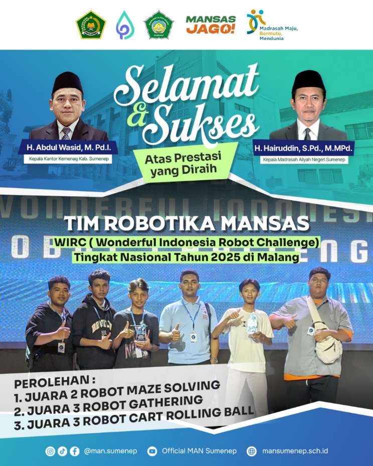 MAN Sumenep Ukir Prestasi Ganda di Bulan Juli: Juara Nasional Robotika dan Borong Medali di Kejuaraan Pencak Silat Bupati Cup IV