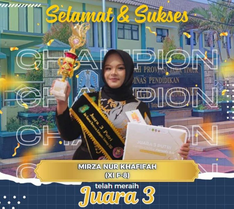 Mirza Nur Khafifah Sabet Juara 3 Duta GenRe 2025, Bukti SMAN 1 Sumenep Cetak Generasi Visioner!