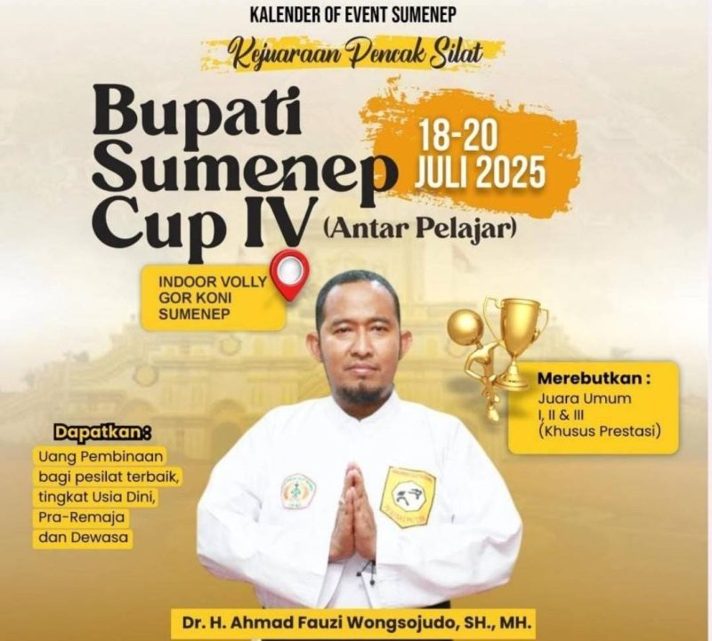 Pamflet Kejuaraan Bupati Cup IV PSN Perisai Putih Sumenep Tahun 2025