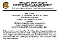 Surat Pengumuman 11 Anggota Komisi Informasi Kabupaten Sumenep 