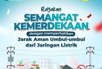 Pamflet PLN Sumenep Imbau Warga Jaga Jarak Dekorasi Kemerdekaan dari Jaringan Listrik